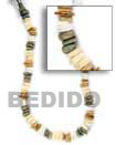 Cebu Island Square Cut Khaki Combination Shell Necklace Philippines Natural Handmade Products