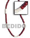 Cebu Island 4-5mm Maroon Coco Pokalet Shell Necklace Philippines Natural Handmade Products