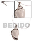 Cebu Island Plain White Rubber Cord Shell Necklace Philippines Natural Handmade Products