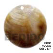 Cebu Island 40mm Round Gold Lip Shell Pendant Philippines Natural Handmade Products