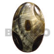 Cebu Island Blacklip Oval Skin 40mm Shell Pendant Philippines Natural Handmade Products