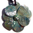 Cebu Island Blue Hammershel Flower Blocking Shell Pendant Philippines Natural Handmade Products