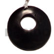 Cebu Island Round Black Horn Hole Shell Pendant Philippines Natural Handmade Products