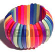 Cebu Island Elastic Multicolored Natural White Wooden Bangles Philippines Natural Handmade Products