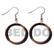 Cebu Island Dangling 35mmx5mm Ring Camagong Wooden Earrings Philippines Natural Handmade Products