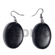 Cebu Island Dangling Oval 38mmx27mm Natural Wooden Earrings Philippines Natural Handmade Products