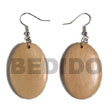 Dangling Oval 38mmx27mm Natural Wood