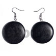 Cebu Island Dangling Round 32mm Natural Wooden Earrings Philippines Natural Handmade Products