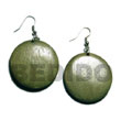 Cebu Island Dangling Round 32mm Natural Wooden Earrings Philippines Natural Handmade Products