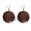 Cebu Island Dangling Round 32mm Natural Wooden Earrings Philippines Natural Handmade Products
