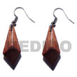 Cebu Island Dangling 30mmx13mm Wooden Earrings Wooden Earrings Philippines Natural Handmade Products