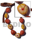 kukui seed nut necklace wood beads wooden imitation