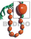 kukui seed nut necklace wood beads wooden imitation