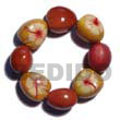 Cebu Island Elastic 8 Pcs. Wooden Wooden Imitation Kukui Nuts Philippines Natural Handmade Products