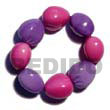 kukui seed nut necklace wood beads elastic 8
